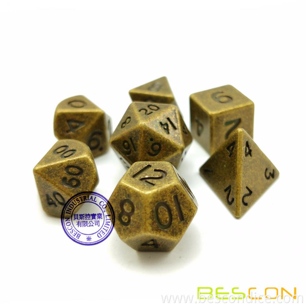Small Metal Brass Dnd Dice Set 5 Small Metal Brass Dnd Dice Set 5
